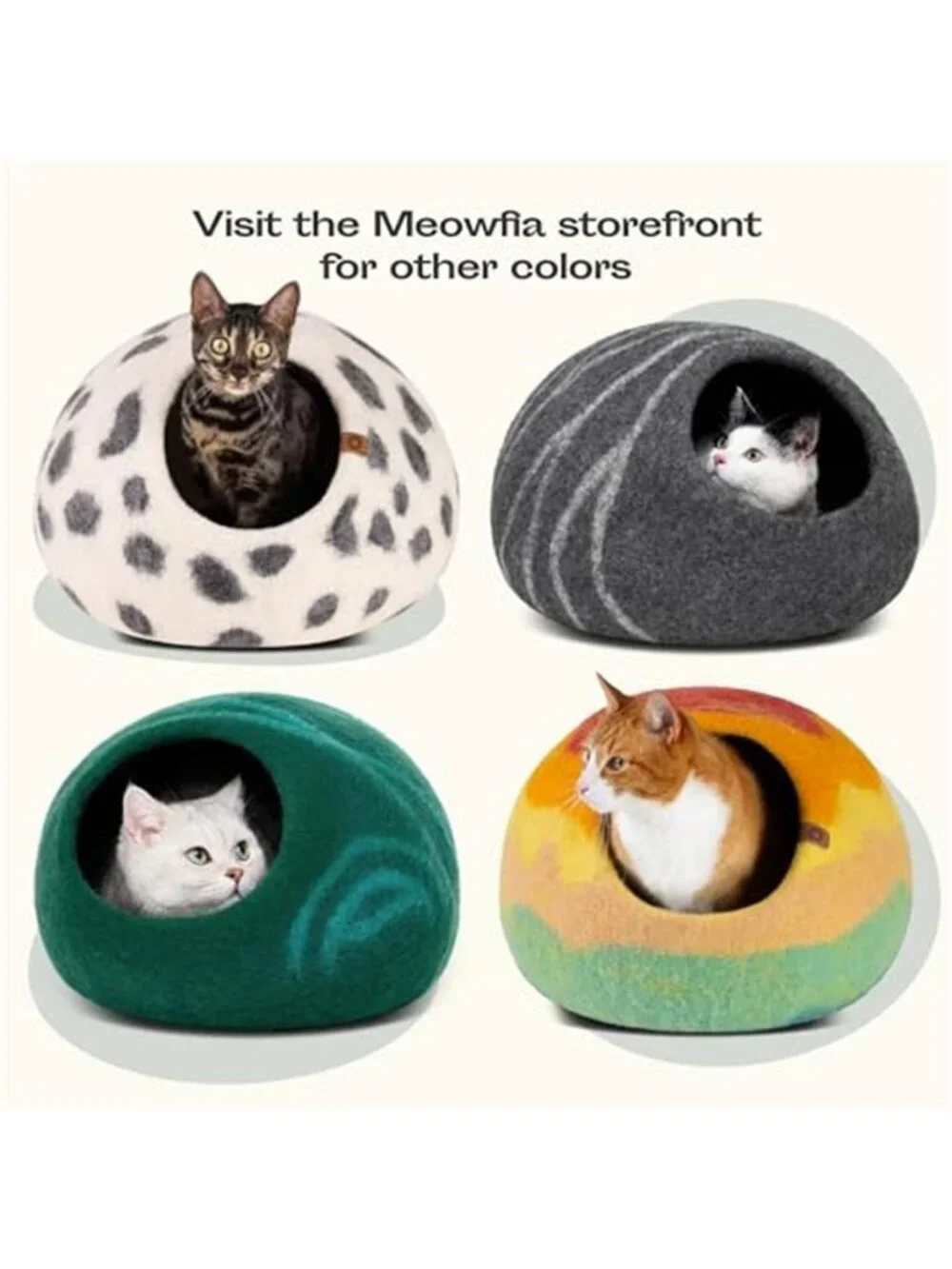 Wool Cat Cave Bed Pet Tent Hideaway Merino Felt Indoor Sleeping Bed Dark Grey